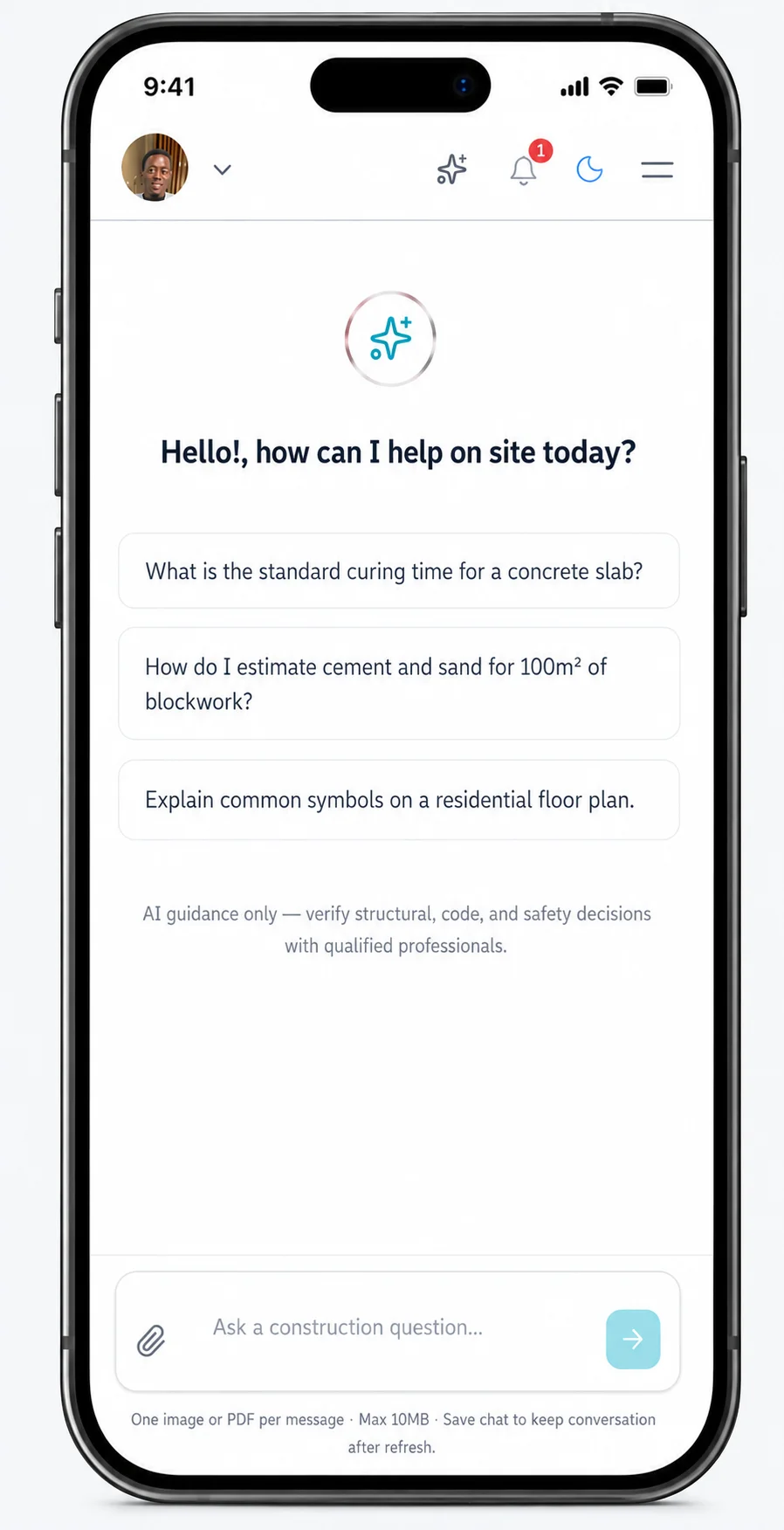 RazorBuilder AI assistant for construction sites